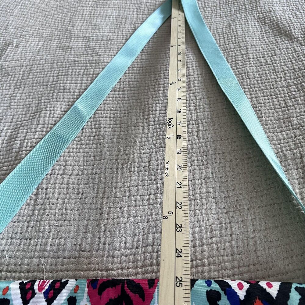Vera Bradley Messenger Bag Womens Aqua Ikat Crossbody Shoulder Purse Geometric - Picture 16 of 16
